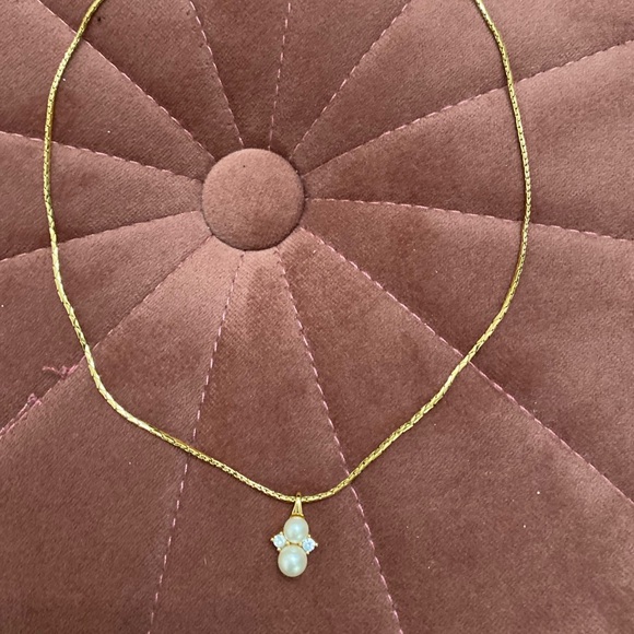 CHRISTIAN DIOR gold plated necklace with pearl drop pendant - Picture 6 of 7